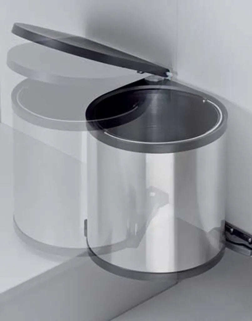  Wesco Rondo Einbaumülleimer - Rund, Silber, Fassungsvermögen 15 Liter