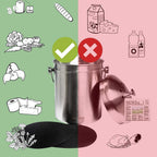  Komposteimer Küchen-Kompostbehälter VeoHome Mit Aktivkohlefilter (5L) - Rostfreier Edelstahl, 100% Luftdicht, Um Geruch Aus Organischen Lebensmittelresten Zu Hause