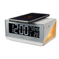  MEDION E75009 Wecker Mit Qi Ladefunktion (Weckstation, Ladestation, Induktives Laden, Temperaturanzeige, Snooze Schlummerfunktion, Timer, Displaydimmer) Silber