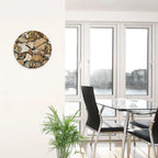  ARTland Glas Wanduhr Quarzuhr - Schwarzer Zeiger Braune Steinwand Größe: 30x30 Cm