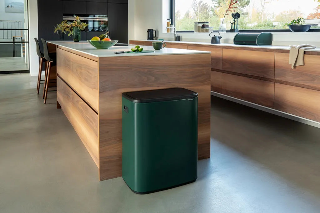  MÜLLTRENNER 2 X 30 L Müllsortierer Abfalleimer Müllsammler Dunkelgrün BRABANTIA