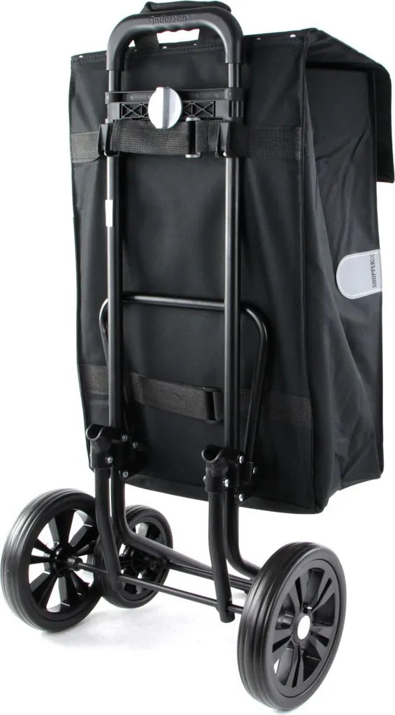  Andersen Shopper Quattro Mit 4 Rädern, Höhenverstellbar Mit Rad Ø 15 Und 20cm Und 45 Liter Tasche Malit Schwarz Mit Kühlfach