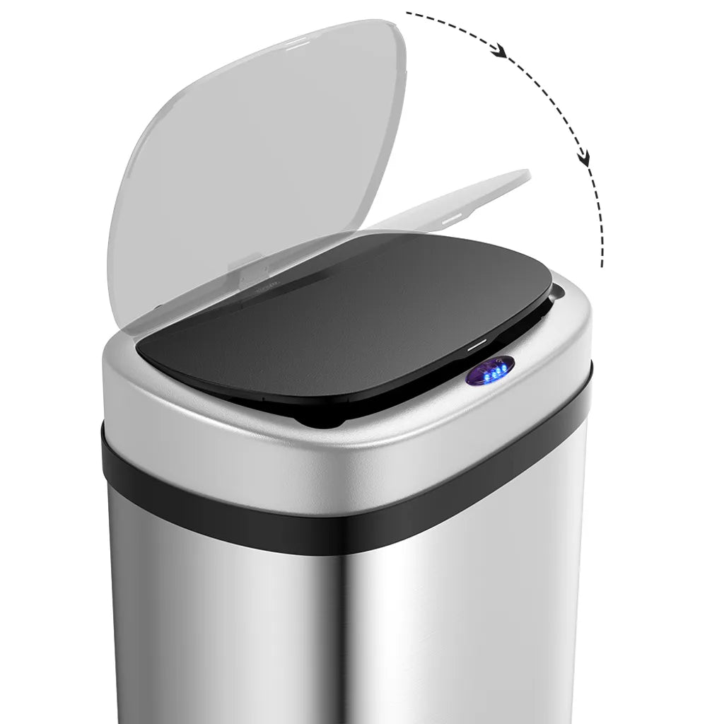  Deuba Sensor Mülleimer 58 L Wasserdicht Automatik Eckig Küche Abfalleimer Müllbehälter Edelstahl