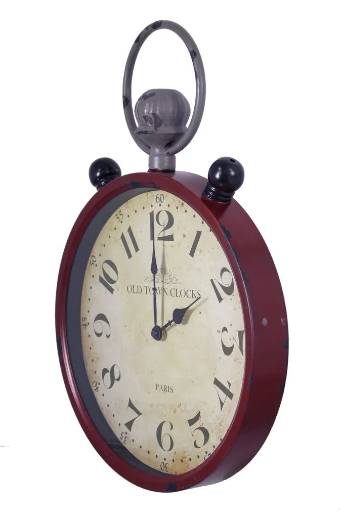  Metall-Uhr „Old Town Clocks“, Große Wanduhr "Old Town Clocks" Ø 35cm, Aus Metall In Antik Optik