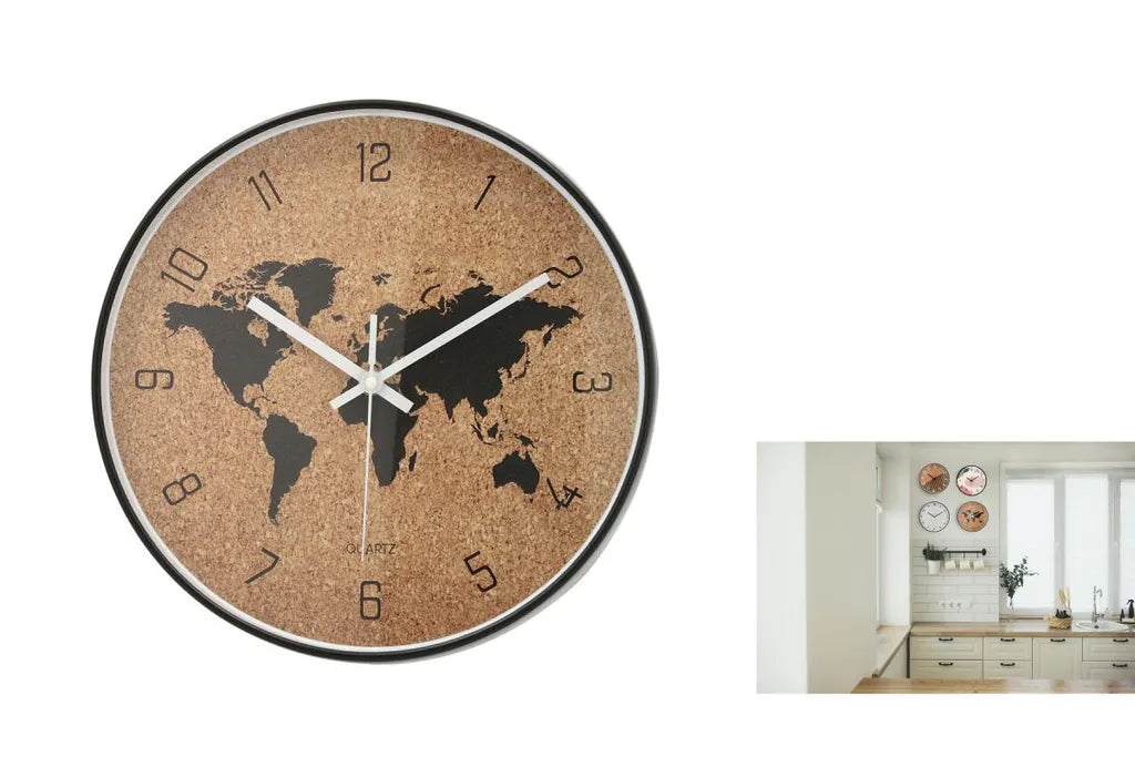 Wanduhr Quid Weltkarte Kunststoff 30 Cm