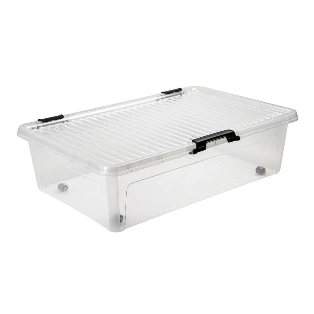  Deuba Aufbewahrungsbox Deckel Stapelbar Transparent Rollen Kunststoff BPA Frei Wohnzimmer Schlafzimmer Kinderzimmer 60L/30L, Volumen:30L