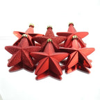  Bruchfeste Weihnachtsanhänger Stern Christmas Red Rot Ø 7,5 Cm Aus Kunststoff - 6er Set