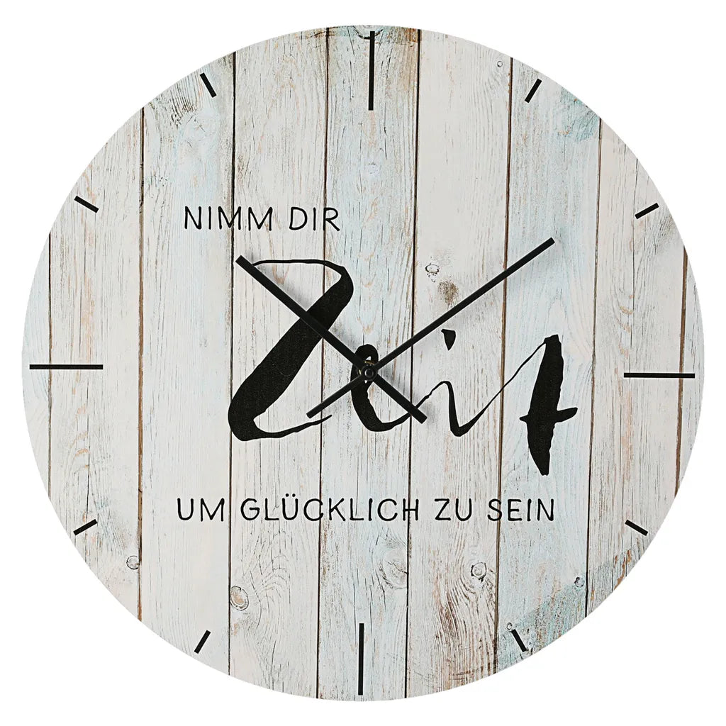  Wanduhr II "Nimm Dir Zeit..." Ø45cm Sinnspruch Uhr Designeruhr Vintage Shabby Chic Batteriebetrieben