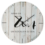  Wanduhr II "Nimm Dir Zeit..." Ø45cm Sinnspruch Uhr Designeruhr Vintage Shabby Chic Batteriebetrieben