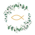  20 Cocktail-Servietten Fisch Eukalyptus Kommunion Komfirmation