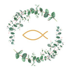  20 Cocktail-Servietten Fisch Eukalyptus Kommunion Komfirmation