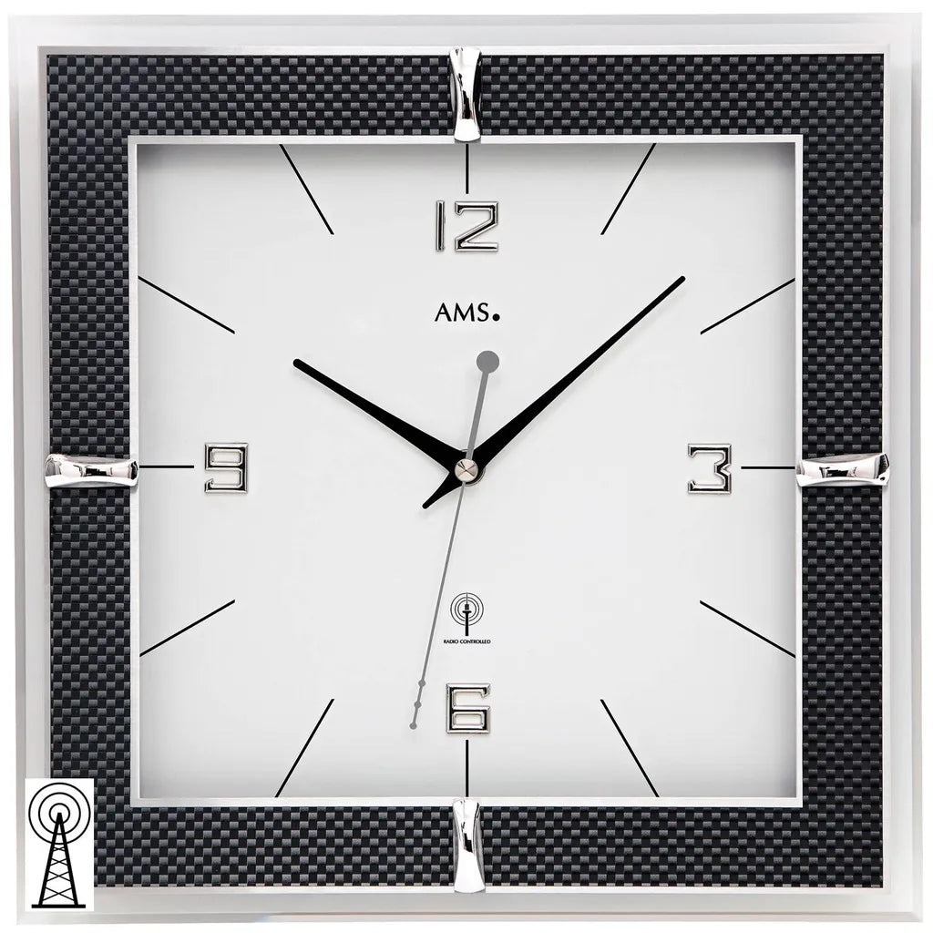  AMS Funk-Wanduhr, Funkwerk, 30x30x4cm, 5855