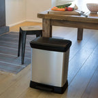  Curver Tretmülleimer Deco Rechteckig 30L Silbern
