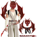  Halloween Deko Kinder Karneval Karneval Party Kostüm, Kinder Drache Dress Up Set, Halloween Kostüm, Rot Set：Drachen Maske + Flügel + Schwanz