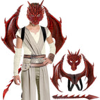  Halloween Deko Kinder Karneval Karneval Party Kostüm, Kinder Drache Dress Up Set, Halloween Kostüm, Rot Set：Drachen Maske + Flügel + Schwanz