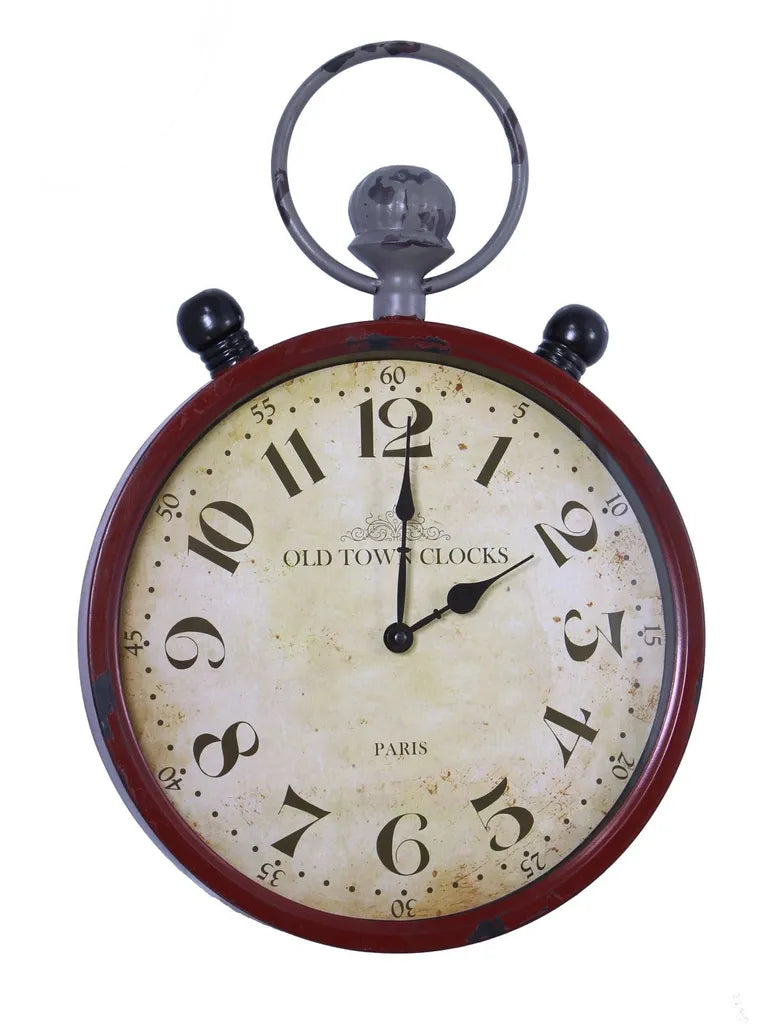  Metall-Uhr „Old Town Clocks“, Große Wanduhr "Old Town Clocks" Ø 35cm, Aus Metall In Antik Optik