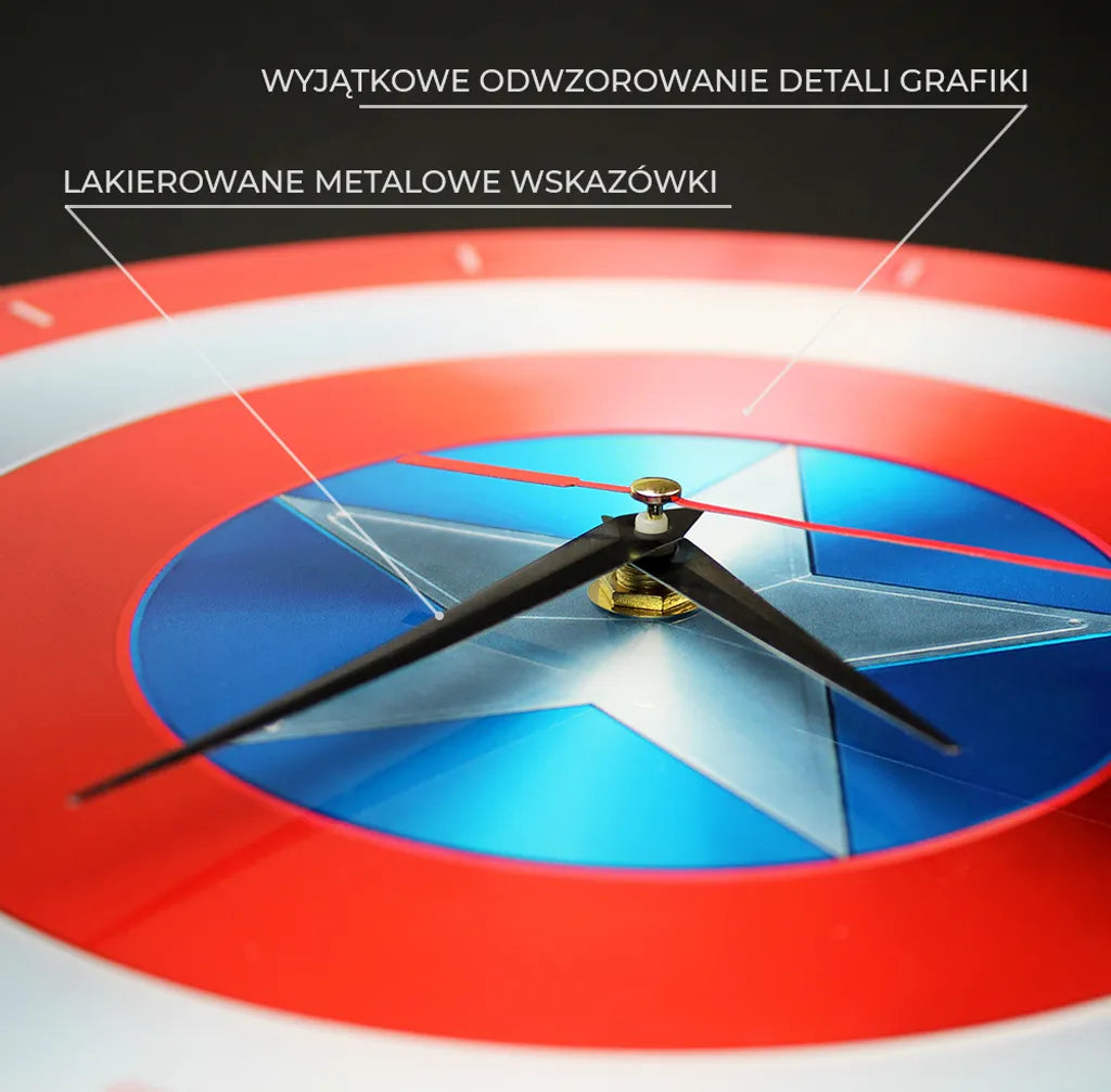  Wanduhr Glänzend - Captain America Marvel Red