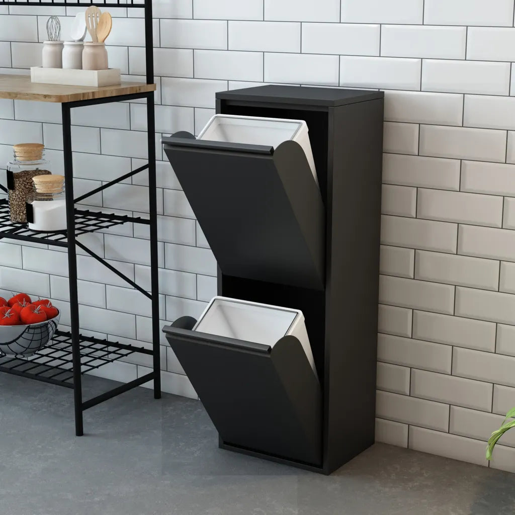  Mülltrennschrank ’Sollentuna’ Schwarz