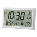  Digitale LCD Tischfunkuhr Mit Datumsanzeige + Temperaturanzeige Geräuschlos Digitale LCD Funkuhr Mit Datumsanzeige Temperaturanzeige & Mondphasenanzeige Weiß Großes Display Tisch & Wanduhr Kalenderwochenanzeige Lautlos Ohne Ticken - 4-MV5541-2