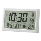  Digitale LCD Tischfunkuhr Mit Datumsanzeige + Temperaturanzeige Geräuschlos Digitale LCD Funkuhr Mit Datumsanzeige Temperaturanzeige & Mondphasenanzeige Weiß Großes Display Tisch & Wanduhr Kalenderwochenanzeige Lautlos Ohne Ticken - 4-MV5541-2