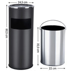  Standaschenbecher 30 L Mit Aschenbecher Schwarz 60,5 X 24,5 Cm Für Draußen Mülleimer Abfalleimer Mit Inneneimer SONGMICS LTB17C