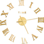  VidaXL 3D-Wanduhr Modernes Design Golden 100 Cm XXL
