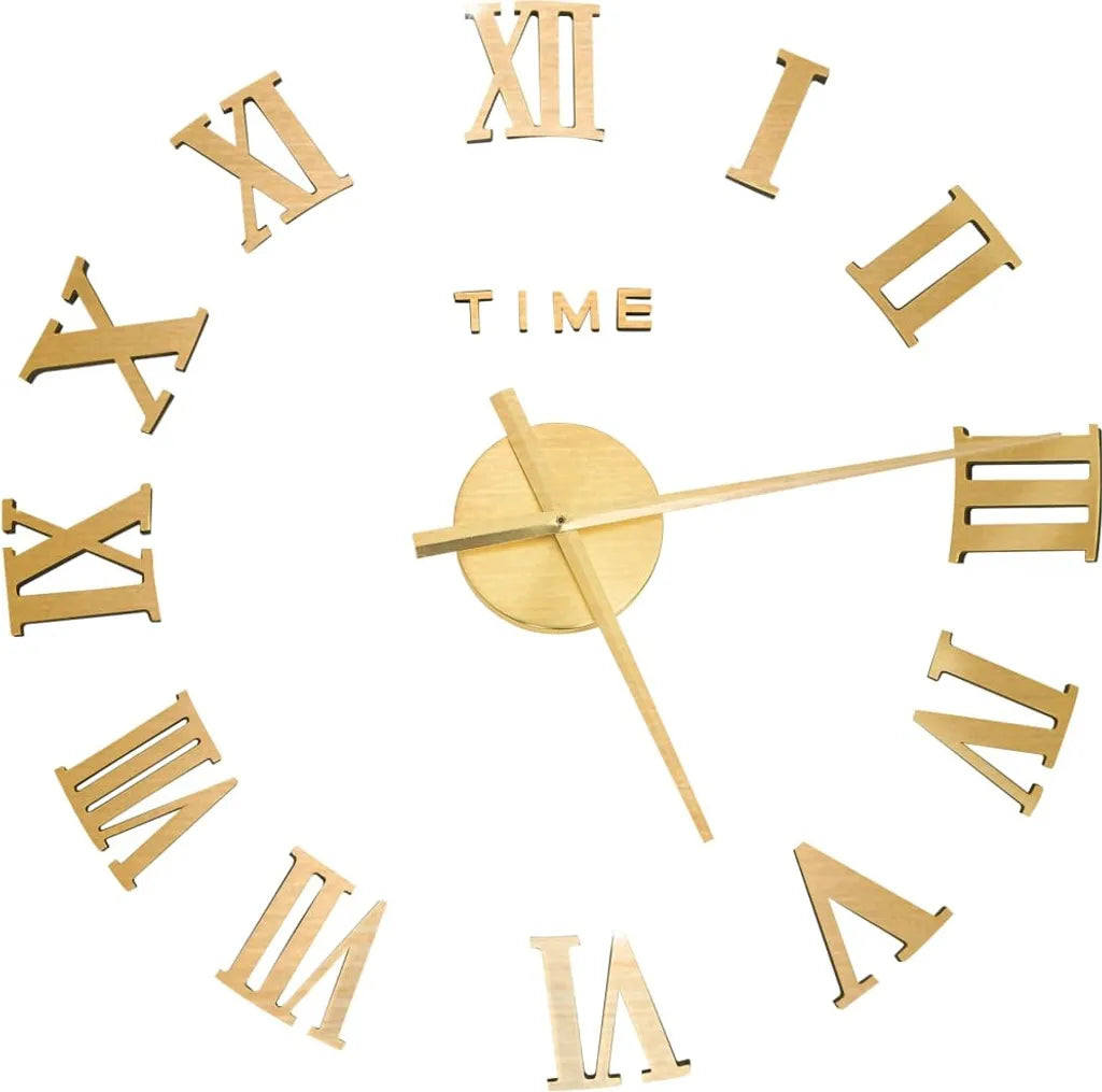  VidaXL 3D-Wanduhr Modernes Design Golden 100 Cm XXL