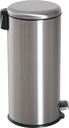  HOMCOM Treteimer Mit Inneneimer Pedal-Mülleimer Klappdeckel Abfallsammler Edelstahl Silber 30L
