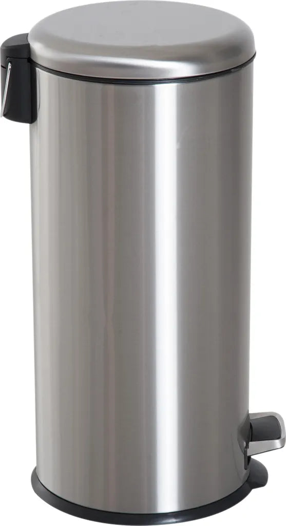 HOMCOM Treteimer Mit Inneneimer Pedal-Mülleimer Klappdeckel Abfallsammler Edelstahl Silber 30L