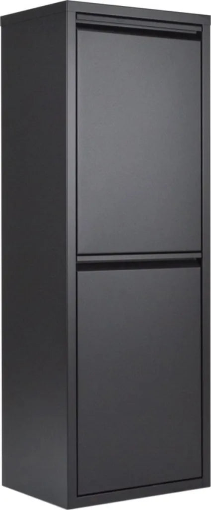  Naturn Living™ Mülleimer Aus Metall | Mülleimer Mülltrennung 2 Container | Mülleimer | Papierkörbe | Abfalleimer | Mattschwarz