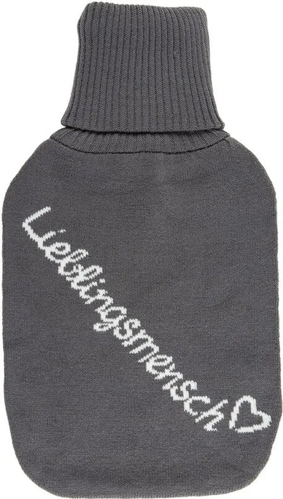 Out Of The Blue Wärmflasche Lieblingsmensch Strickbezug 2 Liter Bettflasche Wärmekissen