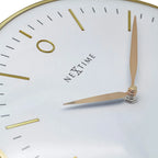  NeXtime 3256WI Small Design-Wanduhr, Leise, Weiß, Gold, 30 Cm