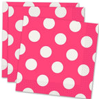 Unique Papierservietten In Rosa Mit Weißen Punkten, 16 Stück Pro Packung