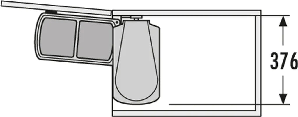  Hailo Duo 3416. Abfallsammler, Edelstahl. - Mülleimer