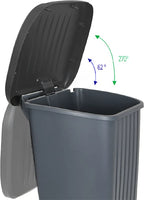  Mülleimer Outdoor 90 L Anthrazit/schwarz Mit Pedal Und Rädern