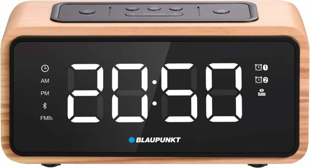 Blaupunkt Radiowecker FM Bluetooth 60 Senderspeicher LED Display Uhr Mit Doppelalarm Und Schlummerfunktion