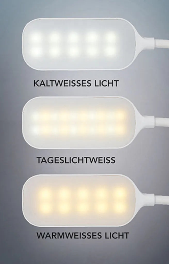  MAXXMEE LED-Tischleuchte Mit Wireless Charging - 3 Farbtemperaturen LED Tischleuchte Tischlampe Lampe USB Leuchte Wireless Touchfunktion Leselampe