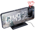  Projektionswecker, Digital Wecker Mit Projektion 180 °, Radiowecker Mit USB-Anschluss Großem LED-Anzeige Snooze Dual-Alarm,4 Projektionshelligkeit Mit Automatischem Dimmer, 32FM Radio