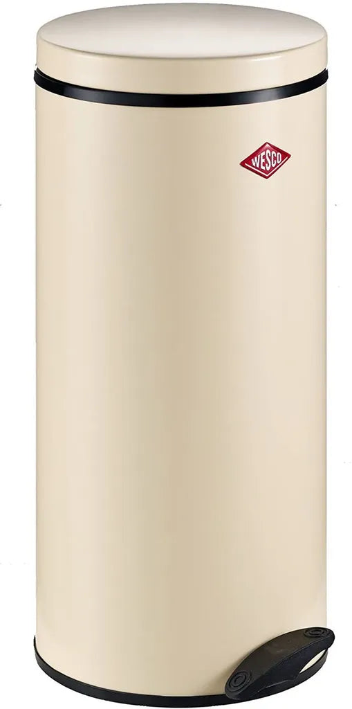  Wesco Pedal Bin Gastro 127, Pedal Bin, Waste Garbage Can, Trash Can, Sheet Steel, Almond, 22 L