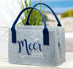  Große Maritime Filztasche. Shopping Komfort Auf 40 X 26 X 26 Cm. Modell MEERZEIT. Viel Stauraum