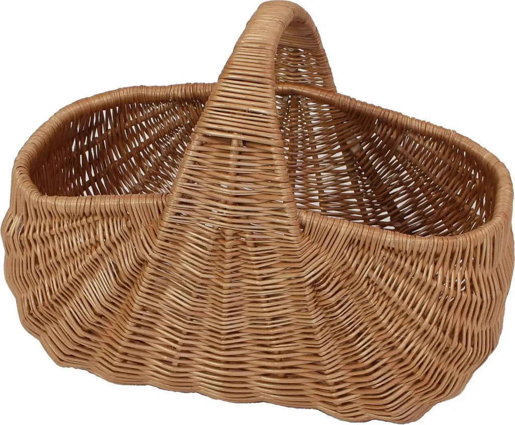  Einkaufskorb "Muschel",Vollweide, Tragekorb, Bügelkorb, Picknickkorb, Weidenkorb