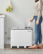  SONGMICS Mülleimer 54L Treteimer Mit 3 Fächern 3 X 18L Abfalleimer Softclose Mülltrennsystem Mit Fußpedalen Weiß LTB54WT