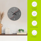  ARTland XXL GLas Wanduhr Quarzuhr - Schwarzer Zeiger Trennung Der Grautöne Größe: 50x50 Cm