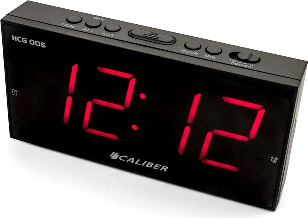  Digitale Wekker Met Snooze Functie - Dual Alarmklok - Groot Rood Display - Strak Design (HCG006)