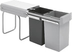  Wesco Einbau-Abfallsammler Double Boy - 30 Liter (2x15 Liter), Silber/anthrazit, Ab 30er Schrankbreite