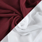 Chiffon-Vorhang Hochzeitsbogen Drapieren Stoff, Umweltfreundliche Zarte Textur Schön Hochzeitsdekorationen Im Freien （2 Panels，Weiß+Weinrot）