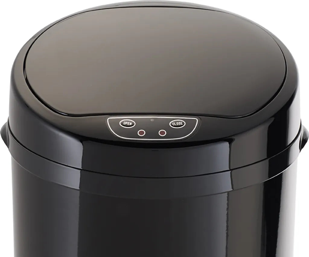  Echtwerk Edelstahl EW-BE-0249 Büro-/Bad-/Kosmetikabfalleimer 9L MIT IR SENSOR - INOX Mülleimer Papierkorb, Farbe: Schwarz