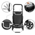  Monzana 2in1 Einkaufstrolley 56L Bis 50 Kg Klappbar Abnehmbare Tasche Handwagen Einkaufswagen Einkaufshilfe Roller, Farbe:schwarz