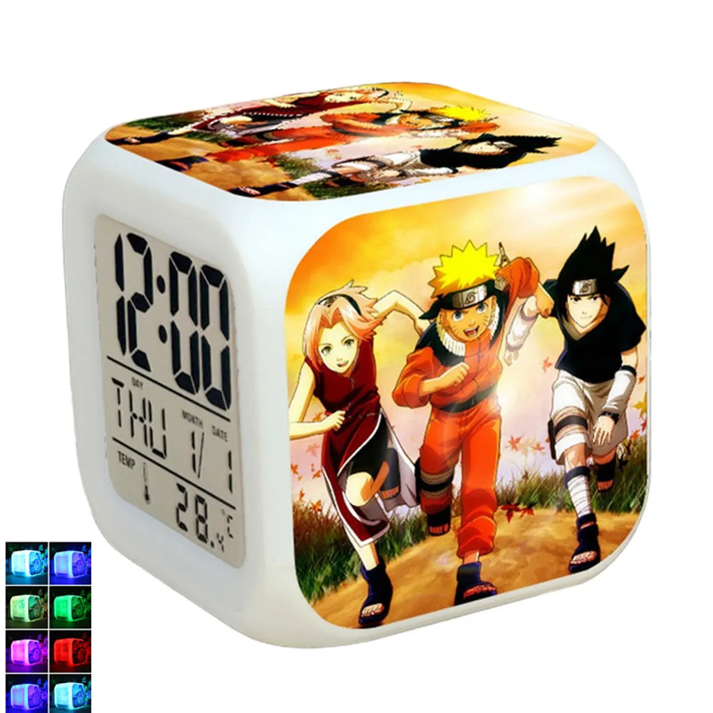  Anime LED Elektronisch Bunt Wecker Digital Tischuhr Alarm Nachtlicht Wecker