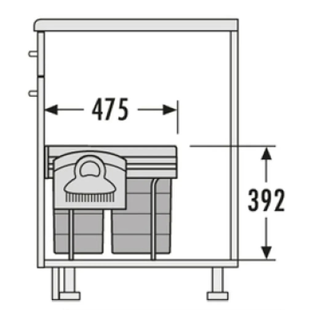  Hailo Mülleimer Küche, Einbau Ab 40 Cm Schrank, 2-fach Abfalleimer